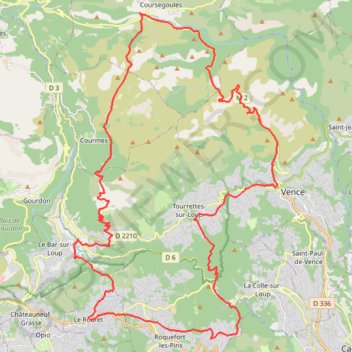 Le Rouret - Col de Vence GPS track, route, trail