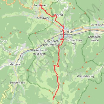 Traversée des Vosges - De Rhotenbrunnen à Soultzeren GPS track, route, trail