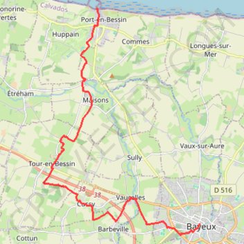 PortEnBessin-Bayeux GPS track, route, trail