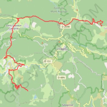 Mont Aigoual - Lac des Pises GPS track, route, trail