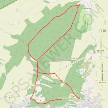 Marche nordique Ahuy GPS track, route, trail