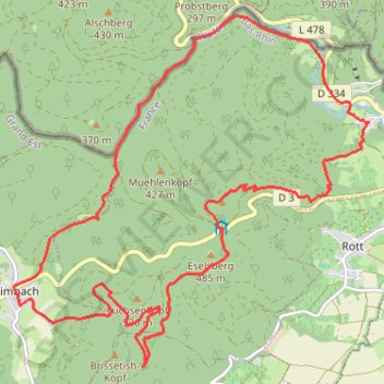 Dans la Haute Forêt du Mundat GPS track, route, trail