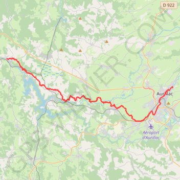 La Via Arverna (Aurillac - Laroquebrou) GPS track, route, trail