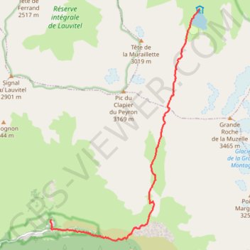De Valsenestre au refuge de La Muzelle GPS track, route, trail