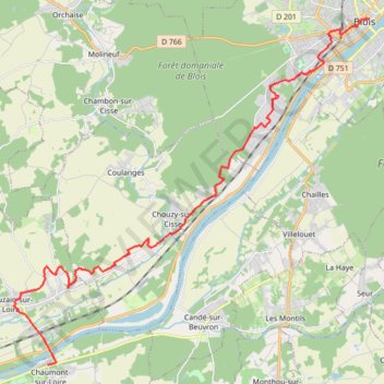 CdSJ GR655 [East] Stage 09: Blois-Chaumont GPS track, route, trail