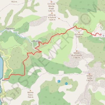 Nonza - hauteur de Sisco GPS track, route, trail