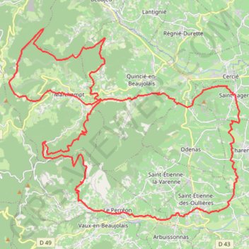 La Transbeaujolaise - Le Perréon GPS track, route, trail