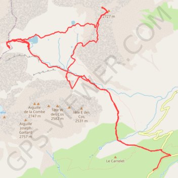 Col de la Croix , lac de la Croix, lac de Sambuis, Cime de La Sambuis GPS track, route, trail