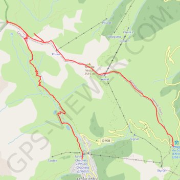 La Sestrière et les Sources du Verdon GPS track, route, trail