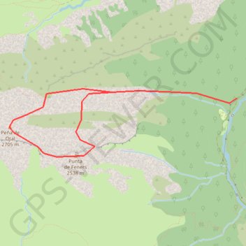 Pico Fenés et peña de Otal depuis la vallée de Bujaruelo GPS track, route, trail