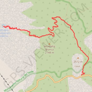 Tenerife Las Canadas del Teide - Refuge de Alatvista GPS track, route, trail