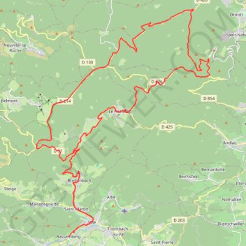 De la vallée de Villé vers le Mont Sainte-Odile GPS track, route, trail