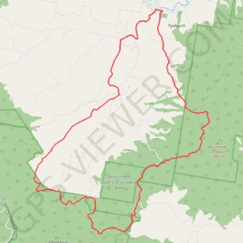 Tyalgum - Brummies Lookout - Cutters Camp GPS track, route, trail