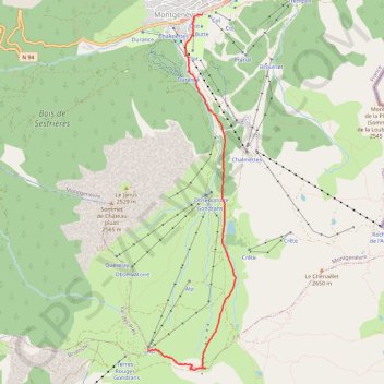 Trace sources de la Durance GPS track, route, trail