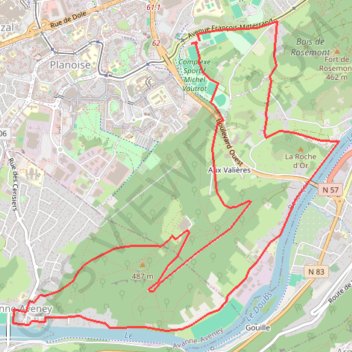Fort de Planoise - Besançon GPS track, route, trail