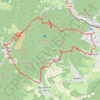 Thann - Rammersmatt - Col du Hundsruck - Thann GPS track, route, trail