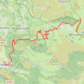 Descente Hautacam sur Villelongue par piste VTT et Croix de Arry GPS track, route, trail