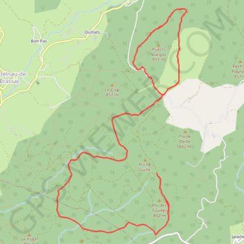 En Pays Brassagais - Pech Margot et Pieyre GPS track, route, trail