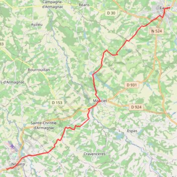 Eauze - Nogaro GPS track, route, trail