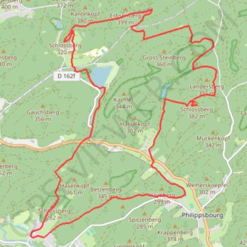 Les châteaux Ramstein, Falkenstein et Waldeck GPS track, route, trail
