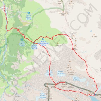 Astazou - couloir Swan GPS track, route, trail