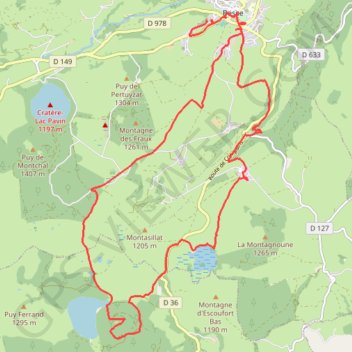 Lac de Bourdouze GPS track, route, trail