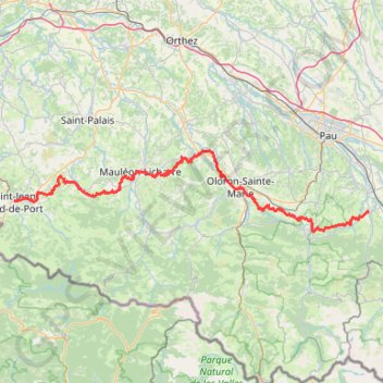 GR78 De Asson à Saint-Jean-Pied-de-Port (Pyrénées-Atlantiques) GPS track, route, trail