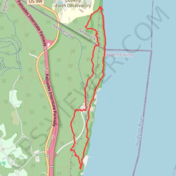 Palisades Interstate Park Loop via White Shore and Long Path GPS track, route, trail