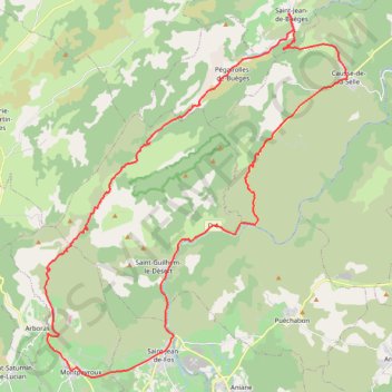 BOUCLE CYCLO N°4 - LES GORGES DE L’HÉRAULT ET LE COL DES LAVAGNES GPS track, route, trail