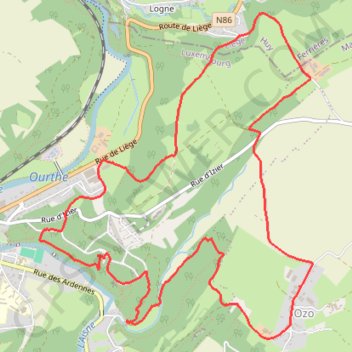 Ozo - Province du Luxembourg - Belgique GPS track, route, trail