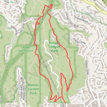 Runyon Canyon Loop GPS track, route, trail