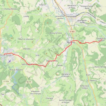 24 Semur en Auxois-Flavigny sur Ozerain: 19,70 km GPS track, route, trail