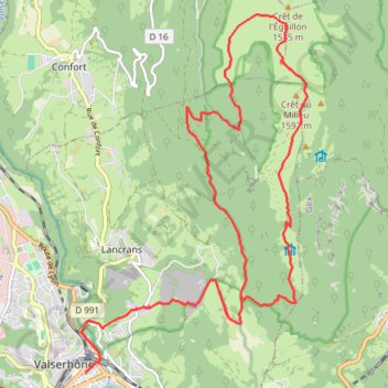 Bellegarde Crêt de la Goutte GPS track, route, trail