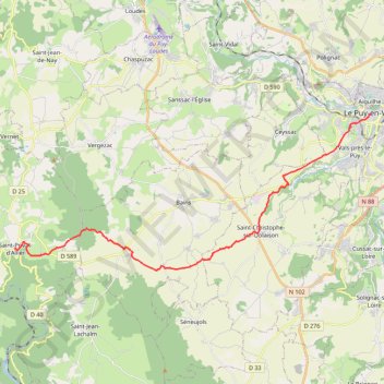 GR65-1-01 Via Podiensis (01) : Le Puy-en-Velay > Saint-Privat-d'Allier GPS track, route, trail