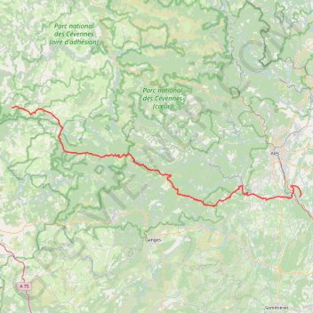 GR6 De Saint-Pierre-des-Tripiers (Lozère) à Ners (Gard) GPS track, route, trail