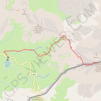 GR58 - Refuge Agnel-La Monta par Pain de Sucre GPS track, route, trail