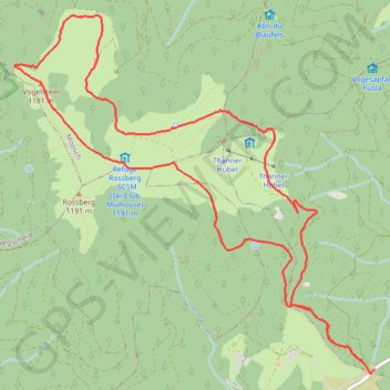 Le Thannerhubel et le Rossberg en raquettes GPS track, route, trail