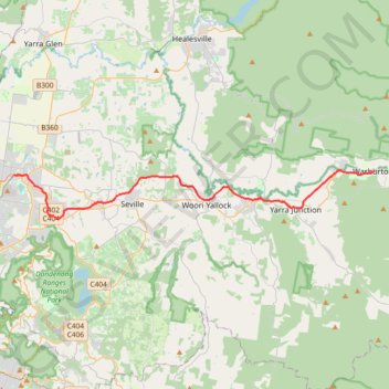 Lilydale - Warburton Rail Trail GPS track, route, trail