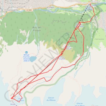 Ski hors piste dans les Vallons de la Meije GPS track, route, trail