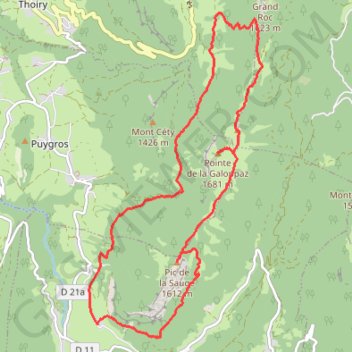 Pic de la Sauge et pointe de la Galoppaz GPS track, route, trail