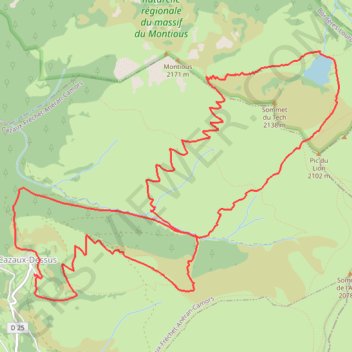 Tour du Tech depuis Cazeaux-Dessus GPS track, route, trail