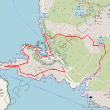 Callelongue - Les Goudes - Cap Croisette GPS track, route, trail