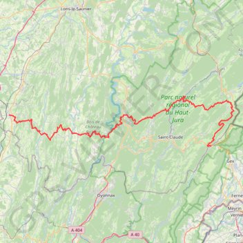 GR 9 - De Saint-Amour (Jura) à Mijoux (Ain) GPS track, route, trail