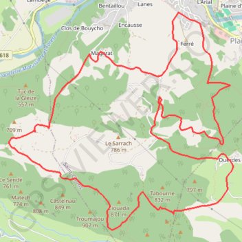 Cap de la Bouiche - Saint-Girons GPS track, route, trail