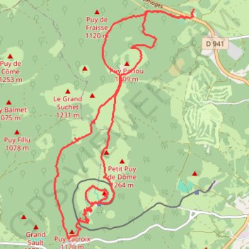 Tour du Puy de Dôme et Puy Pariou GPS track, route, trail