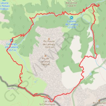 Boucle Lazerque - Ansabère GPS track, route, trail