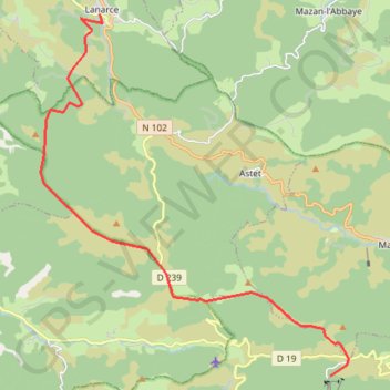 De Lanarce à la station de la Croix-de-Bauzon GPS track, route, trail