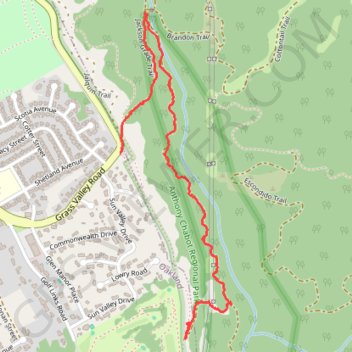 Chabot hike portion GPS track, route, trail