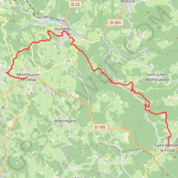 Chemin de Saint-Régis - Saint-Bonnet-le-Froid - Montfaucon-en-Velay GPS track, route, trail