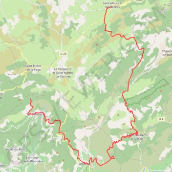 Saint-Maurice-Navacelles - Saint-Privat GPS track, route, trail
